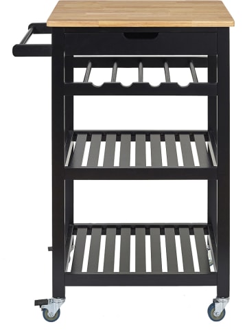 Ethnical Life Allzweckwagen in Schwarz/ Natur - (B)40 x (H)84,5 x (T)61 cm