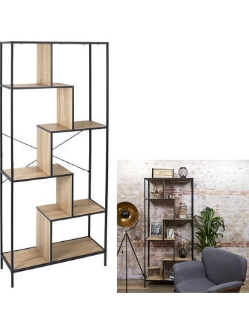 Ethnical Life Kast "Edison" naturel/zwart - (B)80 x (H)180 x (D)30 cm