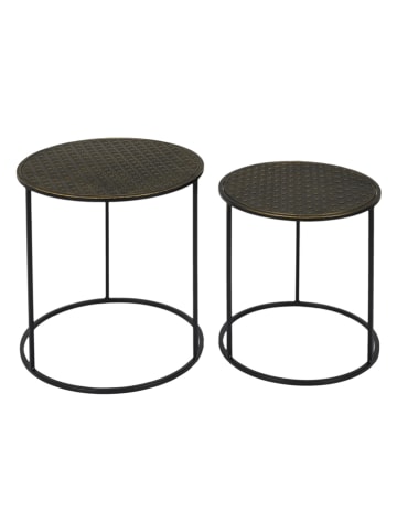 Ethnical Life Stoliki (2 szt.) w kolorze czarno-złotym