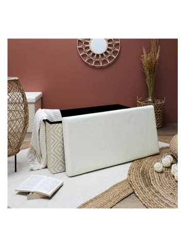 Ethnical Life Aufbewahrungsbank in Beige/ Creme - (B)76 x (H)38 x (T)38 cm