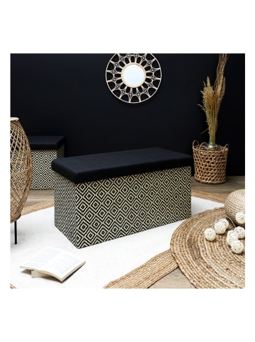 Ethnical Life Aufbewahrungsbank in Schwarz/ Weiß - (B)76 x (H)38 x (T)38 cm