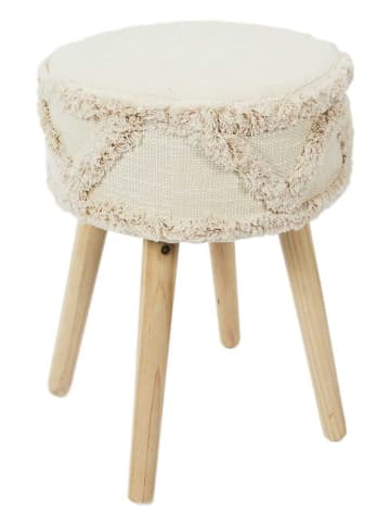 Ethnical Life Hocker w kolorze jasnobrązowo-beżowym - (W)41 x Ø 30 cm