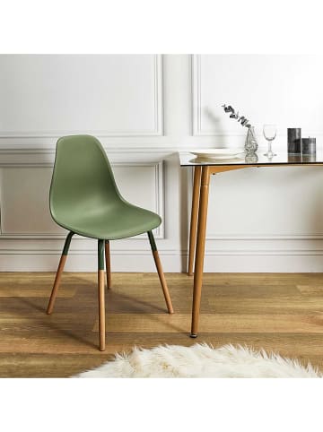 THE HOME DECO FACTORY 2-delige set: eetkamerstoelen "Scandinave" groen - (B)46 x (H)85 x (D)56 cm