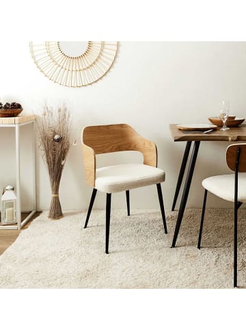 Ethnical Life Krzesło w kolorze biało-jasnobrązowym - 76 x 55 x 51,5 cm