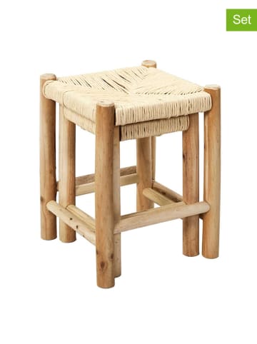 Ethnical Life 2er-Set: Hocker "Gigognes" in Natur