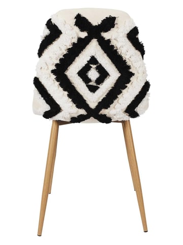 Ethnical Life Eetkamerstoel "Lagos" wit/zwart - (B)44 x (H)86 x (D)50 cm