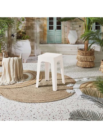 Ethnical Life Hocker in Creme - (B)34,5 x (H)47 x (T)34,5 cm