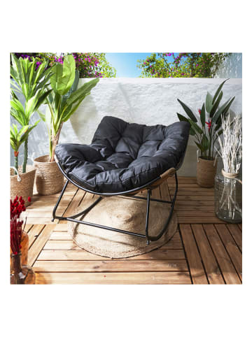 Ethnical Life Loungesessel "Tulum" in Schwarz - (B)96 x (H)73 x (T)114 cm