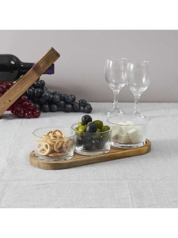 Make a Wish 4-częściowy zestaw w kolorze jasnobrązowym do serwowania