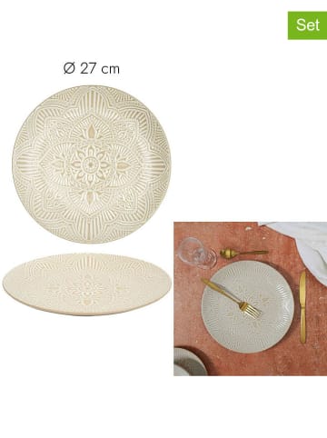 Ethnical Life 6-delige set: dinerborden "Sahara" beige - Ø 27 cm