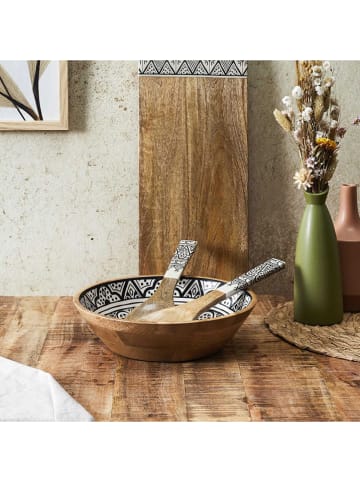 Ethnical Life Schüssel in Braun/ Weiß/ Schwarz - Ø 28 cm