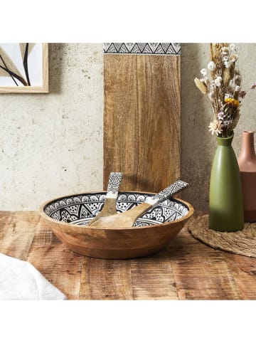 Ethnical Life Schüssel in Braun/ Weiß/ Schwarz - Ø 33 cm