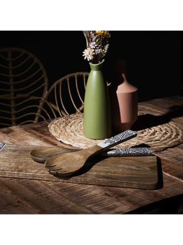 Ethnical Life 2-delige saladebestekset bruin/beige/zwart - (L)30 cm