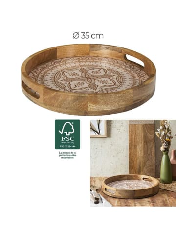 Ethnical Life Taca w kolorze beżowo-brązowym -  Ø 35 cm