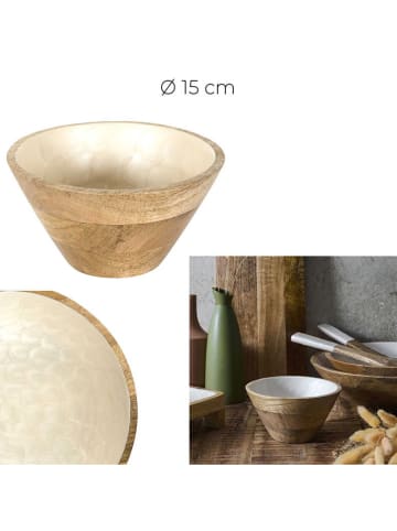 Ethnical Life Schale ''Nerina'' in Hellbraun/ Creme - Ø 15 cm