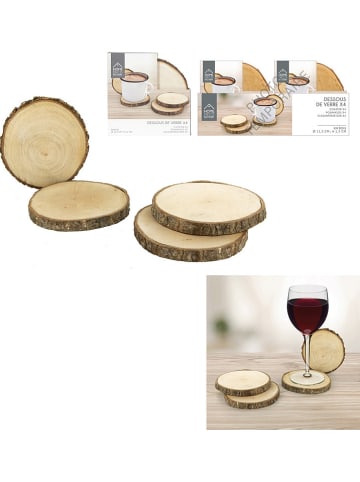 Make a Wish 4er-Set: Untersetzer in Hellbraun