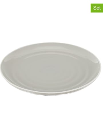 Ethnical Life 12er-Set: Teller "Bicolore" in Grau - Ø 26,5 cm