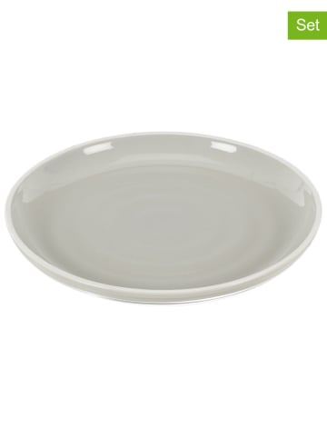 Ethnical Life 12er-Set: Teller "Bicolore" in Grau - Ø 20 cm
