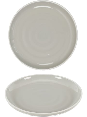 Ethnical Life 12-delige set: borden "Bicolore" grijs - Ø 20 cm