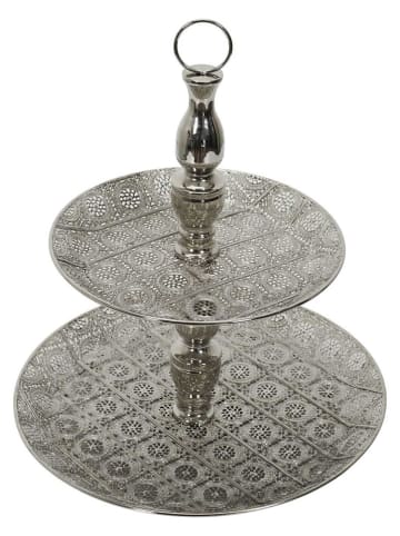 Ethnical Life Etażerka w kolorze srebrnym - wys. 40 x Ø 49 cm