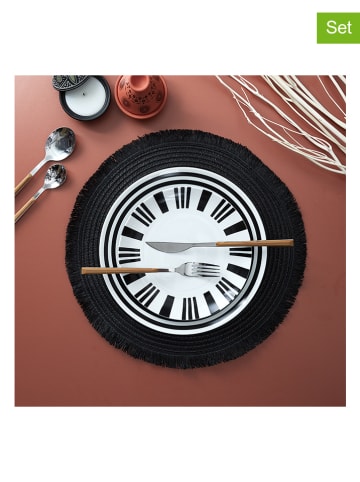 Ethnical Life 6er-Set: Tischsets in Schwarz - Ø 38 cm
