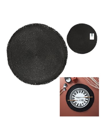 Ethnical Life Podkładki stołowe (6 szt.) w kolorze czarnym - Ø 38 cm