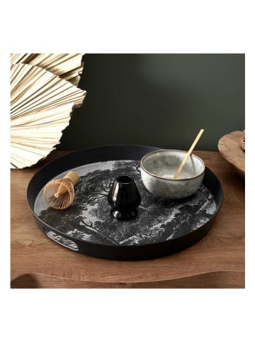 Ethnical Life Tablett "Black Forest" in Schwarz - Ø 38 cm