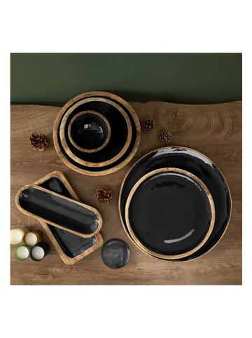 Ethnical Life Servierplatte "Manguier" in Schwarz/ Natur - (L)31 x (B)10 cm