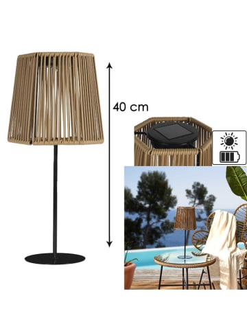 Ethnical Life Ledsolarlamp zwart/beige - (H)40 x Ø 19 cm