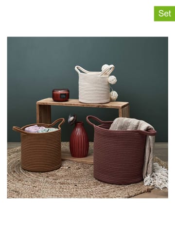 Ethnical Life 3er-Set: Aufbewahrungskörbe in Terracotta/ Hellbraun/ Creme
