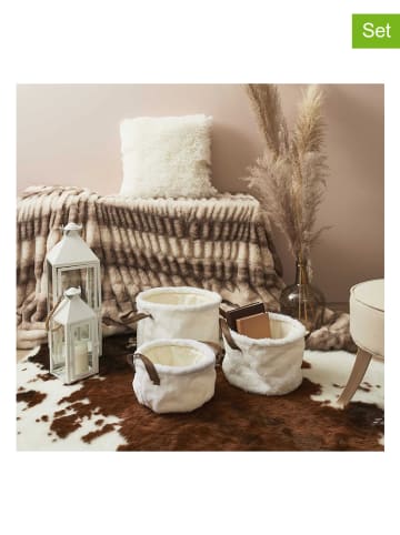THE HOME DECO FACTORY 3-delige set: opbergmanden wit