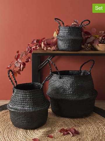 Ethnical Life Kosze (3 szt.) w kolorze czarnym