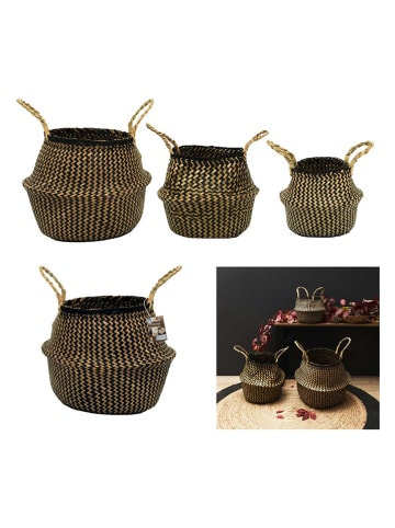 Ethnical Life 3-delige set: opbergmanden geel/zwart