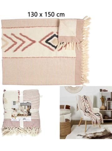 The Concept Factory Plaid lichtroze - (L)150 x (B)130 cm