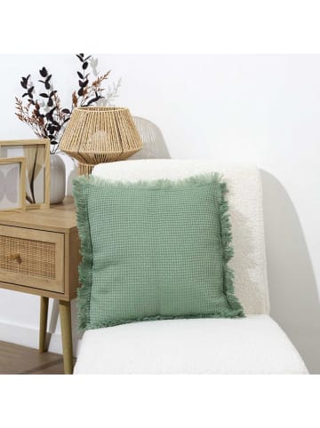 Garden Spirit Kussen "Gaufre" groen - (L)40 x (B)40 cm