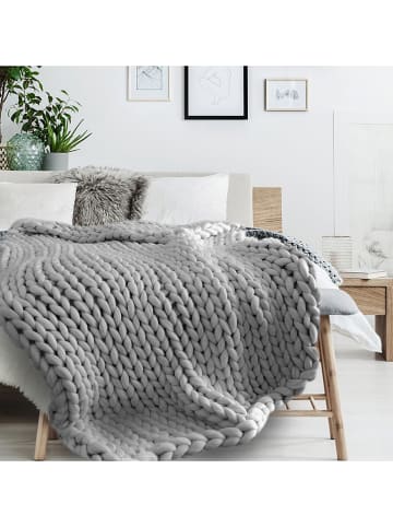 THE HOME DECO FACTORY Plaid in Grau - (L)150 x (B)120 cm