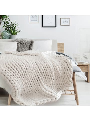 THE HOME DECO FACTORY Pled w kolorze białym - 150 x 120 cm