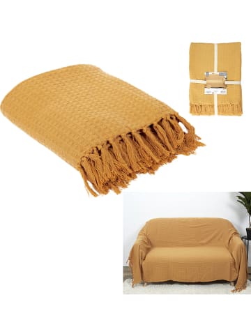 THE HOME DECO FACTORY Plaid in Senf - (L)250 x (B)170 cm