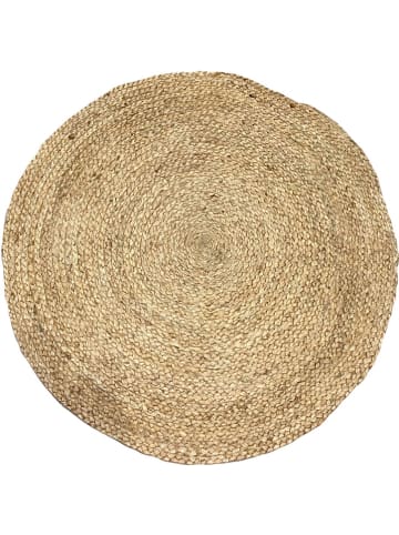 THE HOME DECO FACTORY Jute-Teppich in Hellbraun - Ø 120 cm