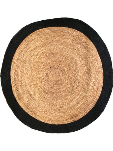 THE HOME DECO FACTORY Jute-Teppich in Hellbraun - Ø 120 cm