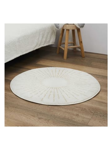 Ethnical Life Teppich in Creme - Ø 80 cm