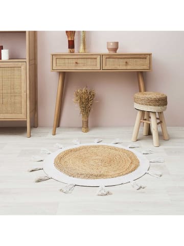 Ethnical Life Dywan w kolorze beżowym z juty - Ø 80 cm