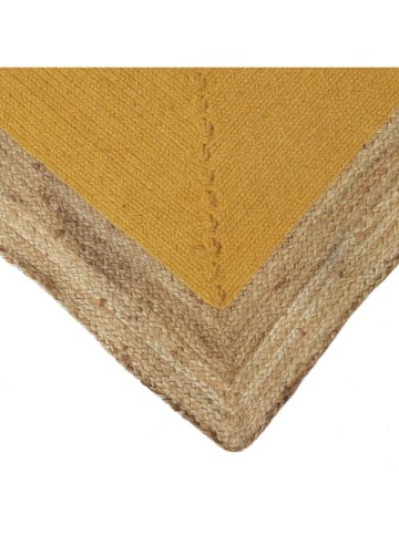 Ethnical Life Jute-Teppich in Gelb/ Hellbraun - (L)170 x (B)120 cm