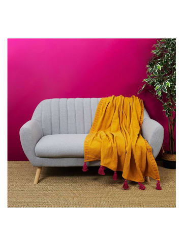 Ethnical Life Plaid in Senf/ Pink - (L)150 x (B)130 cm