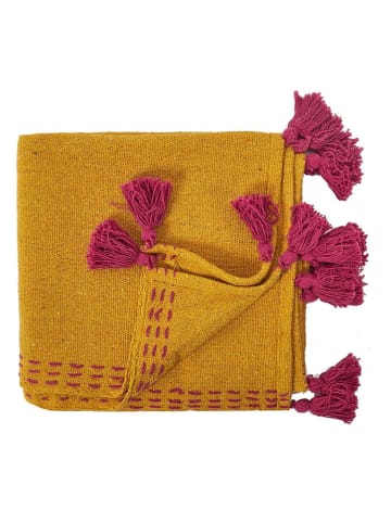 Ethnical Life Plaid in Senf/ Pink - (L)150 x (B)130 cm