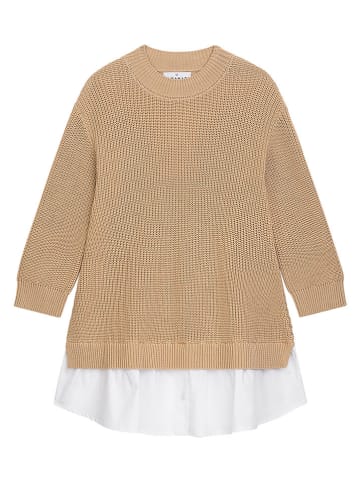 Danamade Kleid "Ria" in Beige/ Weiß