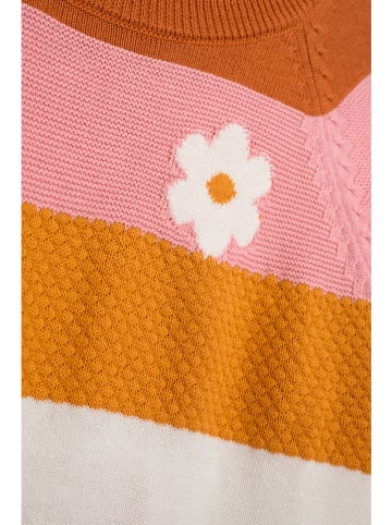 Danamade Kleid "Edda" in Orange/ Rosa/ Weiß