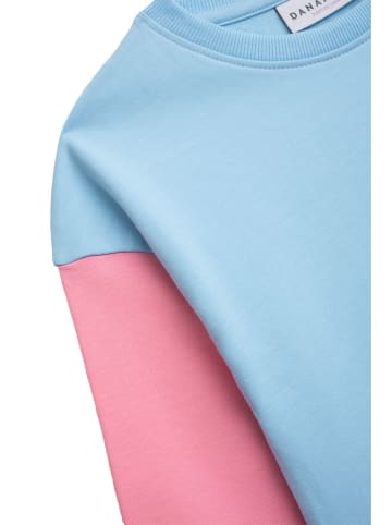 Danamade Bluza "Rune" w kolorze błękitno-żółto-jasnoróżowym