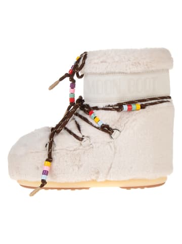 Moon Boot Botki zimowe "Icon Low Faux Fur Beads" w kolorze kremowym