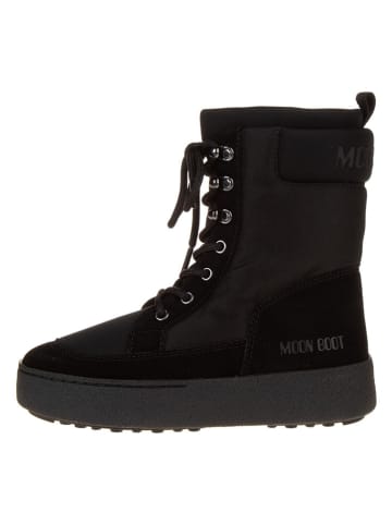 Moon Boot Leder-Boots "Ltrack Combat" in Schwarz